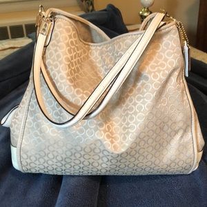 -SOLD- Signature Cream Coach Purse
